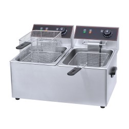 FRIGGITRICE ELETTRICA DA BANCO SILVER ITALIA CS - 2 VASCHE 8+8 LITRI