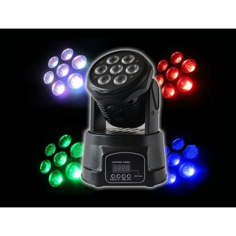 MINI TESTA MOBILE FX WASH LED 7 x 10W RGBW