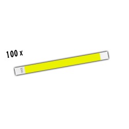 100 BRACCIALETTI IDENTIFICATIVI TYVEK MONOUSO GIALLI FLUO 1,9 cm