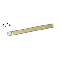 100 BRACCIALETTI IDENTIFICATIVI TYVEK MONOUSO ORO 1,9 cm