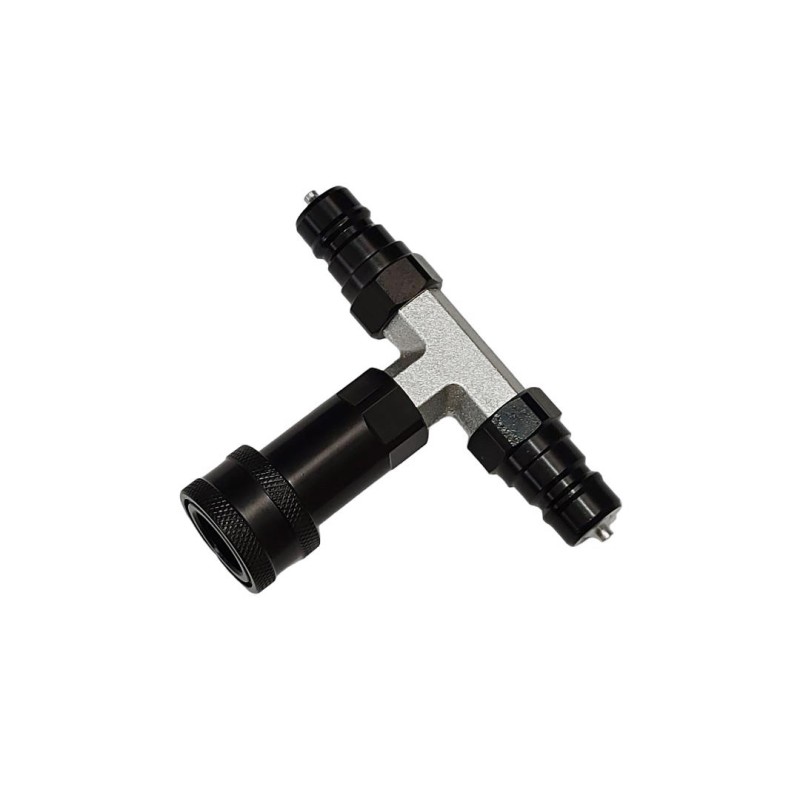 SDOPPIATORE CO2 a T – INNESTI RAPIDI 3/8 – 1 FEMMINA 2 MASCHI SDOPPIATORE CO2 a T – INNESTI RAPIDI 3/8 – 1 FEMMINA 2 MASCHI