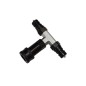 SDOPPIATORE CO2 a T – INNESTI RAPIDI 3/8 – 1 FEMMINA 2 MASCHI SDOPPIATORE CO2 a T – INNESTI RAPIDI 3/8 – 1 FEMMINA 2 MASCHI