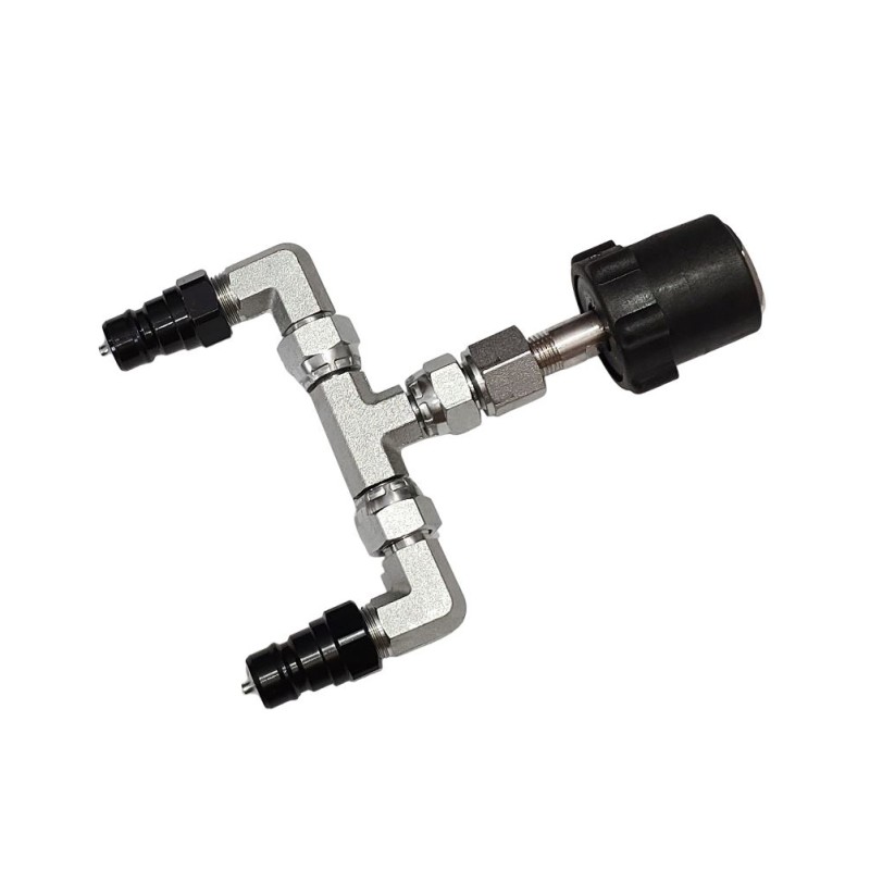 SDOPPIATORE CO2 a Y – ATTACCO BOMBOLA – INNESTI RAPIDI 3/8 MASCHIO SDOPPIATORE CO2 a Y – ATTACCO BOMBOLA – INNESTI RAPIDI 3/8 MASCHIO